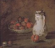 Jean Baptiste Simeon Chardin Loaded peaches and plums in a bowl of water